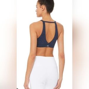 ALO Yoga Blue Racerback Sports Bra with T-Strap Size Small